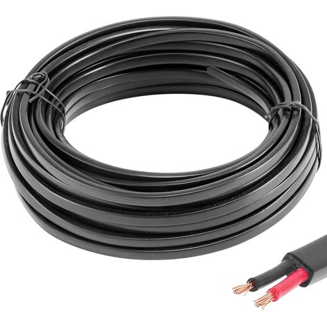 Câble plat 2 conducteurs 0,75 mm² 12-24 V paroi fine 10 m LED lumières connexion caravane remorquage (1/4)