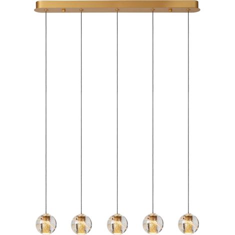 Suspension dorée 5 globes bulles LED Dilenko Lucide (1/2)