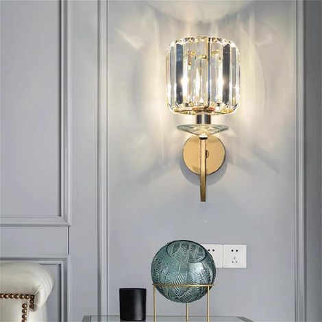 Lampe murale LED moderne, économie d'énergie, veilleuse, style créatif pour chambre, salon, canapé, couloir, bureau, intérieur, cristal rond (1/5)