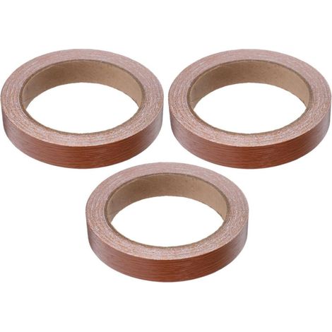 Bande de bordure stratifiée 3 rouleaux imitation bois en PVC, 2 cm x 10 m, couvre éclats et bords irréguliers, idéale pour meubles et projets de décoration à la maison (1/5)