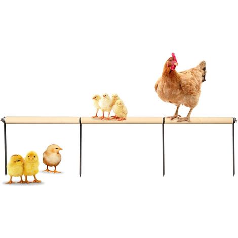 Extra Long Chicken Perches, Wooden Stand with Metal Stake for Outdoor Training, Chicken Coop Accessories, Suitable for Chickens, Roosters, Chicks and Large Birds (1/5)