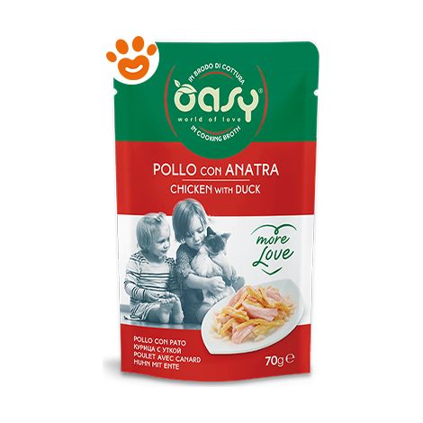 Oasy Cat More Love Pollo con Anatra - Oasy Cat More Love Pollo con Anatra - Bustina Da 70 Gr