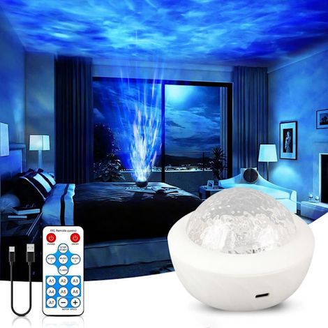 Projecteur LED Aurores Boréales avec motif galaxie, veilleuse, télécommande, couleurs réglables, blanc pour la décoration de chambre (1/3)