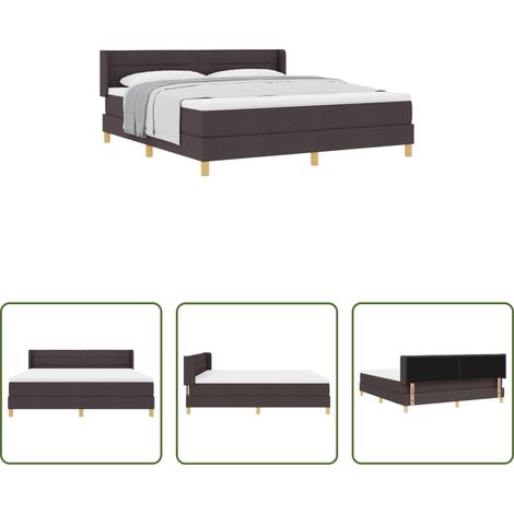 Matratze -  Boxspringbett mit Matratze Dunkelbraun 200 x 180 cm Stoff (1/5)