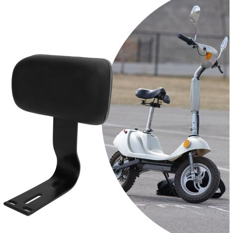 Siège arrière pour vélo électrique avec dossier et support métallique en U, confortable et noir