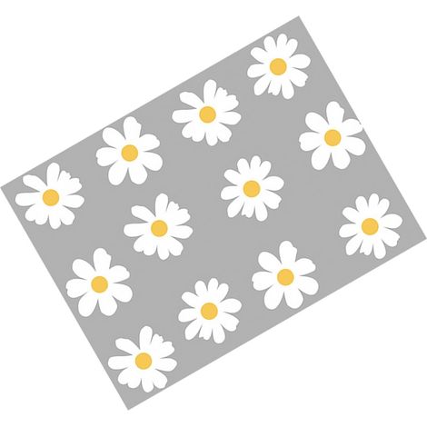12 Autocollants Muraux Floraux de Marguerite pour Chambre D'garçon et Filles, Autocollants en Pvc Blanc Auto-adhésifs, Décor Pratique et Créatif (1/5)