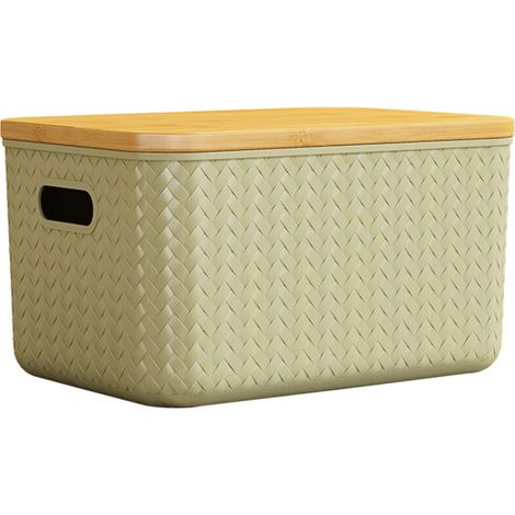 Boîte en bambou avec couvercle, organisateur minimaliste pour salon, cosmétiques et accessoires Tommoy01 (1/4)