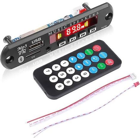 Carte décodeur lecteur MP3 Bluetooth 5.0, radio FM 12 V CC, lecteur de carte TF, module AUX USB 3,5 mm, récepteur Bluetooth, kit voiture, émetteur audio Bluetooth. (1/5)