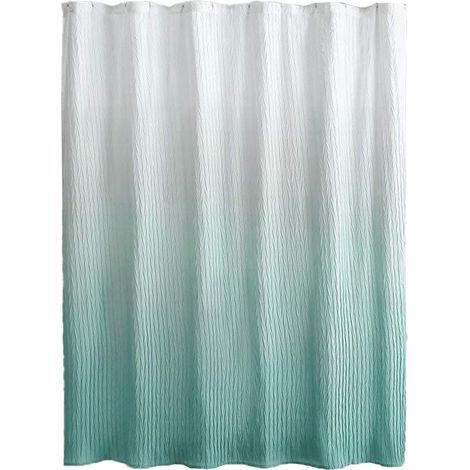 Rideau de douche plissé en polyester, imperméable et à couleurs dégradées unies, pour une décoration raffinée et pratique (1/4)