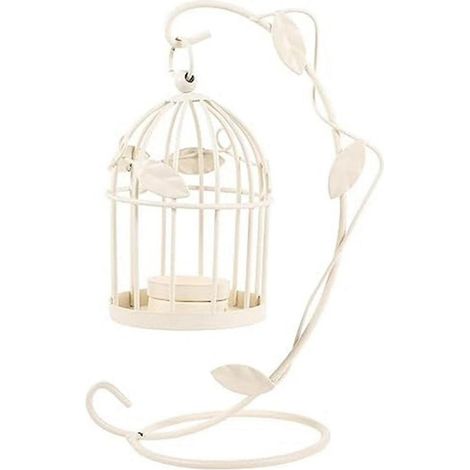 Chandelier en métal creux en forme de cage à oiseaux, style rétro, suspendu, idéal pour décorer un centre de table de mariage ou une maison. (1/5)