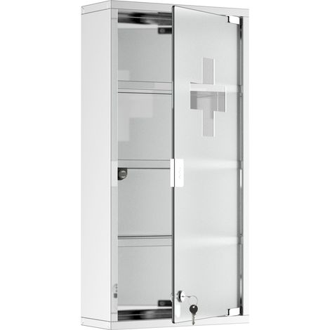 Armadietto per Medicinali Quattro Ripiani in Acciaio Inox 30x12x60 cm
