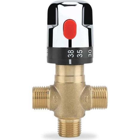 Mitigeur thermostatique de douche en laiton massif G1/2 – Contrôle précis de la température – Installation facile – Débit 11.67L/min (1/5)