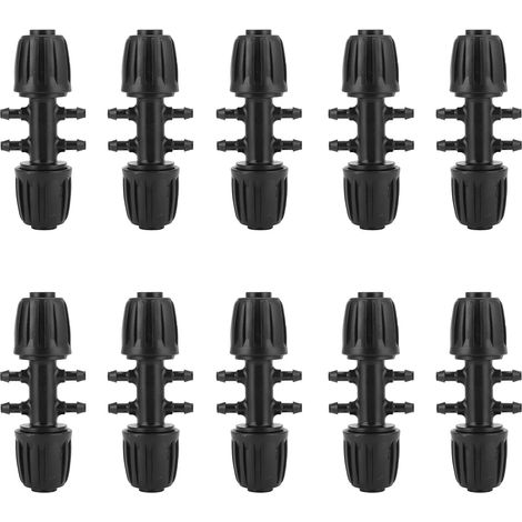 Lotto di 10 raccordi riduttori a innesto rapido – da 16 mm a 4/7 mm per tubi – accessori per irrigazione da giardino