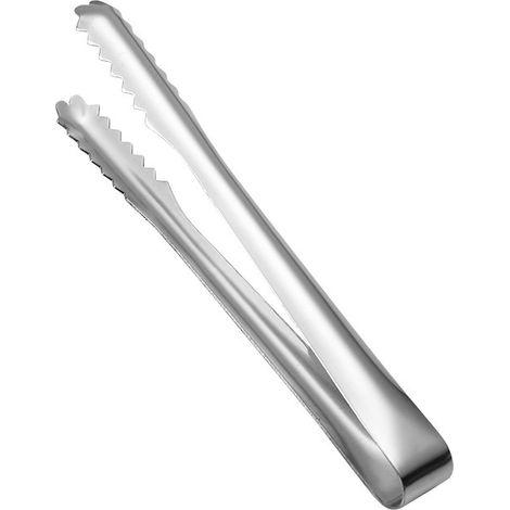 2-teilige Eiszange, Küchenzange, Edelstahlzange, Küchenutensilien, Edelstahl, silber, 15 cm
