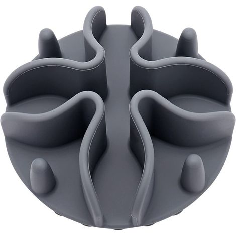 Anti-Welcome Dog Bowl, Slow Feeder Dog and Cat Bowl, Non-Slip Silicone Slow Feeder Bowl, Suitable for Pet Bowls of Different Sizes (Small Size) (Grey)