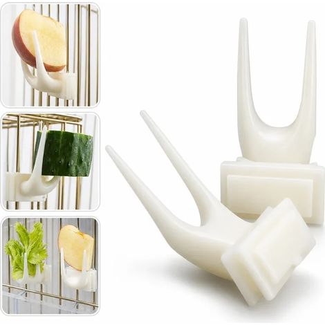 1 Pièce Fourchette à Fruits pour Perroquet en Plastique Grande Taille, Hauteur 4 cm, Accessoire pour Cage à Oiseaux (1/5)
