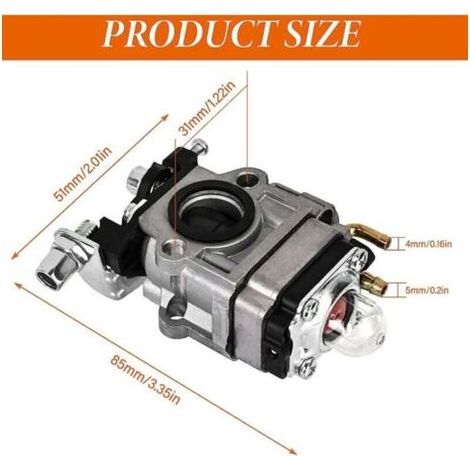 Kit de carburateur pour débroussailleuse : Kit de carburateur pour débroussailleuses GX35 52cc 49cc 43cc 40cc, comprenant une bille de démarrage, un joint et une bougie d'allumage. (1/3)
