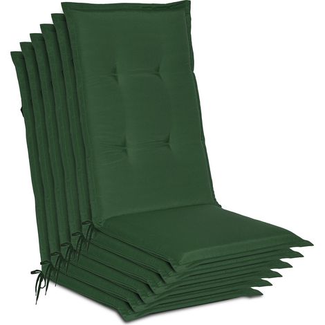 Beautissu Set de 6 Matelas Coussin pour Chaise Fauteuil de Jardin terrasse Loft HL 120x50x6 cm	Vert foncé (1/5)