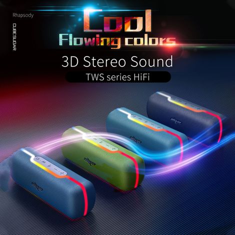 Eosnow ZEALOT S55 Tragbarer kabelloser Lautsprecher mit BT 5.0-Technologie, wasser- und staubdicht, Lautsprecher der TWS-Serie, Stereoszene, HiFi-Sound, unterstützt AUX, U-Disk, TF-Karte, lange Spielz