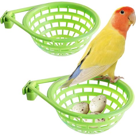 Lot de 2 cages à suspendre en plastique pour canaris, perroquet, canaris, pigeon (petit) (1/5)
