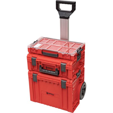 Qbrick System PRO 2.0 Set 4 RED ULTRA HD Tool Trolley Set + PRO Cart 2.0 + PRO Technician Case 2.0 + PRO Organiser 100 450 x 390 x 690 mm 45 l IP54