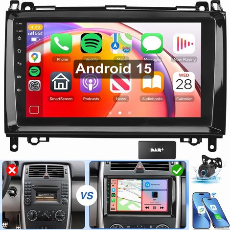 Pour Mercedes Benz A/B Klasse W169 W639 W245 W906 Vito Android 15 Autoradio GPS WIFI 4+64G DAB CAM