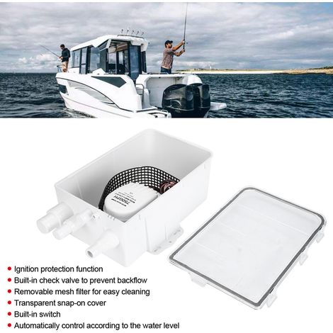 Système de pompe de douche, pompe de cale pour bateau/camping-car 12 V 750 GPH, boîte de vidange multiport marine (1/5)