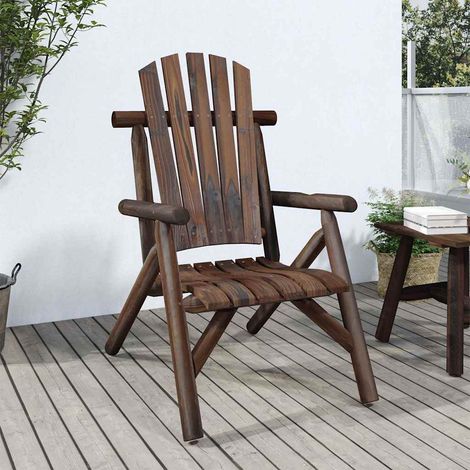Chaise de Jardin Adirondack en Bois d'Épicéa Massif Aspect Brûlé - 68 x 86 x 103 cm - PANGIVO (1/5)
