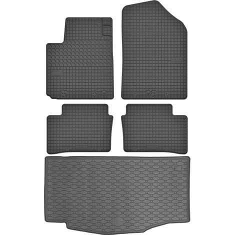 Hyundai i10 II Hatchback de 2013-2019 SET - Alfombrillas de goma para coche + alfombrilla para maletero