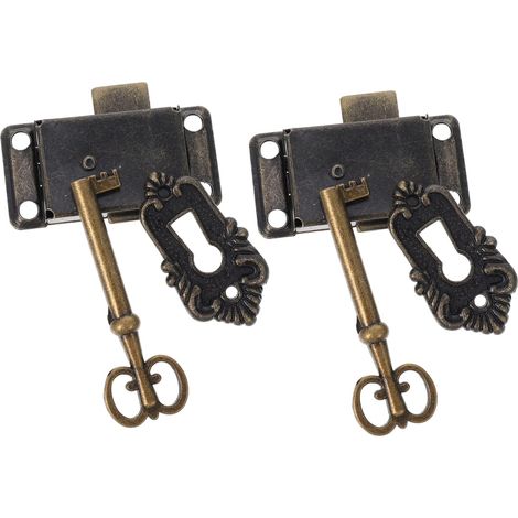 Lot de 2 serrures anciennes pour meubles et boîtes à bijoux (1/5)