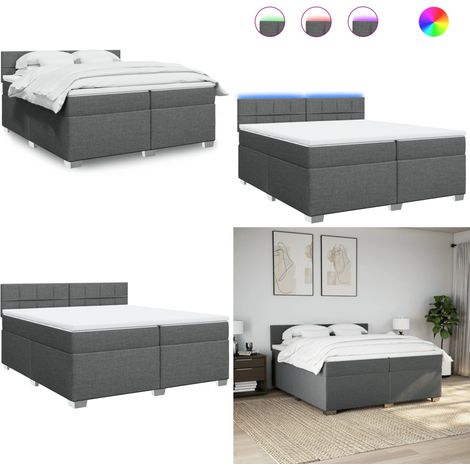 Boxspringbett mit Matratze Dunkelgrau 200x200 cm Stoff - Boxspringbett - Doppelbett - Schlafzimmermöbel - Bettenrahmen - Massivholzbette - Home & Living (1/5)