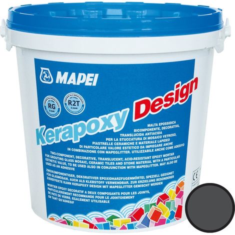 Mapei Kerapoxy Design Malta epossidica decorativa, antiacida, per mosaico, piscina e altro, antracite (MAPXED3114)