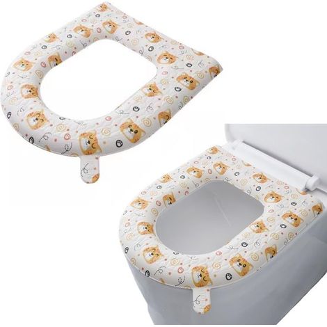 WC-Sitzbezug, 2-teilig – WC-Heizkissen – Bequemer Sitz – Gepolstert und waschbar – 42 x 38 cm – Katzenmotiv (1/5)