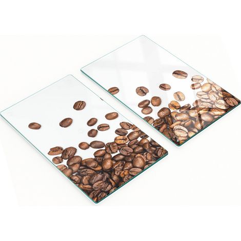 Set aus zwei dekorativen Glas-Küchenbrettern in Kaffeebohnenform, 2 x 30 x 52 cm (1/5)