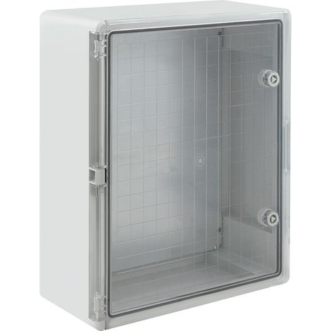 Boîtier électrique ABS étanche vide porte transparente avec plaque de montage galvanisée et système de verrouillage sécurisé - Dimensions : H 40 x L 30 x P 17 cm - Réf. FCT403017TP (1/5)