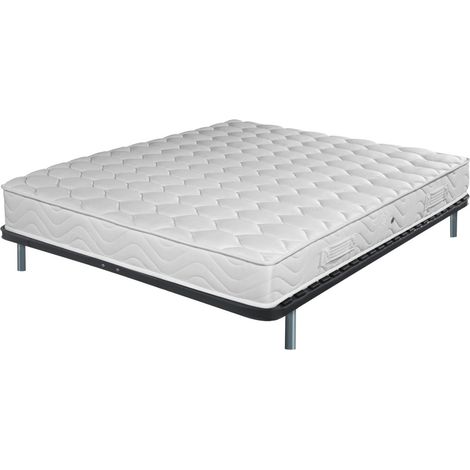 Matelas + sommier 140x190 Mousse - Soutien medium - Sommier démonté - Made in France (1/5)