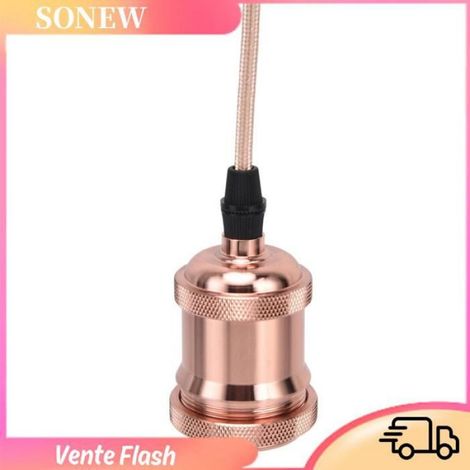 Sonew support de lampe Douille E27 avec cordon, luminaire suspendu Vintage, pour chambre à coucher quincaillerie culot Or rose (1/5)