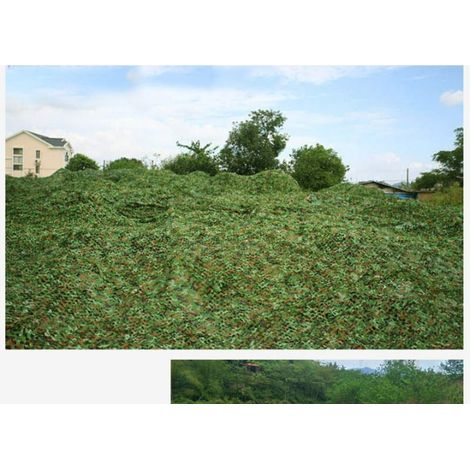 Toldo rectangular de malla de camuflaje verde, 4x5 m, diseño de camuflaje. (1/3)