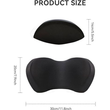Coussins nuque voiture x2 – Mousse mémoire de forme, design 3D ergonomique, confort pour voiture ou maison. Lot de 2. (1/5)