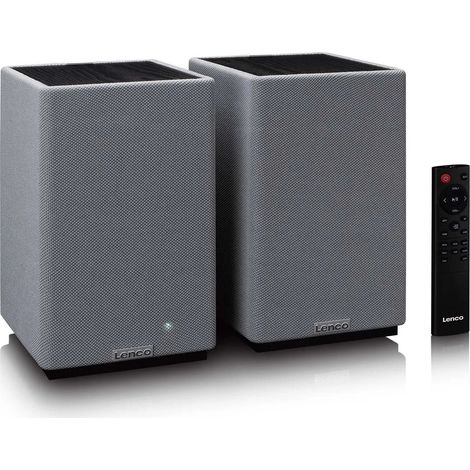 Enceintes Hi-Fi Stéréo Bibliothèque Bluetooth 5.3 80W RMS DSP RCA optique USB sortie Caisson de basses Lenco (1/5)