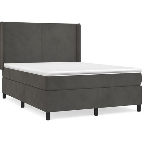 Maison Exclusive - Boxspringbett mit Matratze Dunkelgrau 140x190