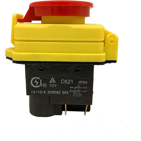 Commutateur 250V 16A CK21 Ip54 Nvr avec Le Panneau Imperméable À l'eau Antipoussière De Pin D'Arrêt d'urgence 4 (1/5)