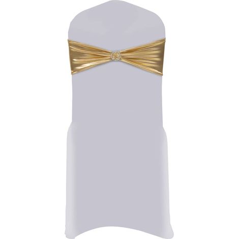 Maison Exclusive - Ruban élastique de chaise 25 pcs avec boucle à diamants Doré (1/3)