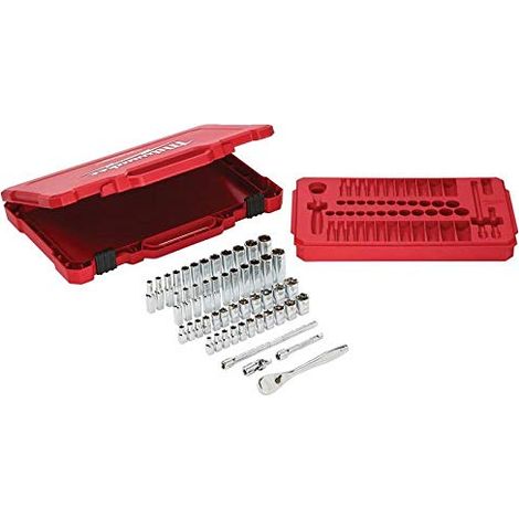 Milwaukee Juego 50 piezas, carraca y vasos de 1/4" SAE y Metrica (1/4)
