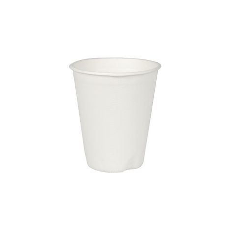 Vasos de caña de azúcar "pura" 0,2 l Ø 8 cm 9,1 cm color: blanco para bebidas calientes 40 uds.