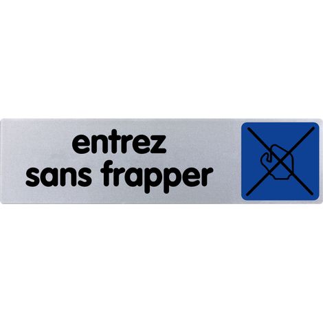 Plaque de porte Entrez sans frapper - couleur 170x45mm - 4032948