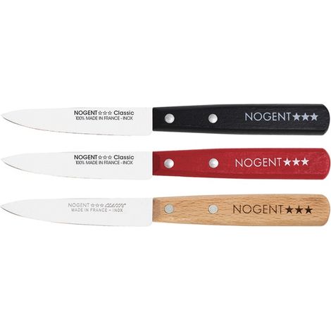 Scatola con 20 coltelli da ufficio 9 cm nero / rosso / faggio - Classic Bois - Nogent