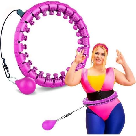 Cerceau Fitness Hula Hoop AUDBURN - Smart Cerceau de Massage Réglable - Rose multicolore CERCEAU DE GYMNASTIQUE RYTHMIQ (1/4)