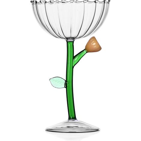 Coupe Champagne Fleur Ambre Collection Botanica 28 cl Verre borosilicate Fait à la main