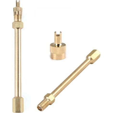 2pcs Extension de Valve Anti-Retour de 14 cm avec Démonte - obus - Air Pneu Valve Extension - Rallonge de Valve pour Pneu de Autos, Trottinettes, Camions, Vélos (1/5)